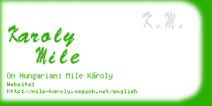 karoly mile business card